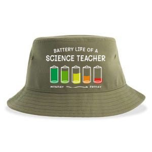 Battery Life Of A Science Teacher Professional Cool Gift Sustainable Bucket Hat