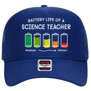 Battery Life Of A Science Teacher Professional Cool Gift High Crown Mesh Back Trucker Hat