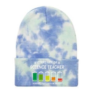 Battery Life Of A Science Teacher Professional Cool Gift Tie Dye 12in Knit Beanie