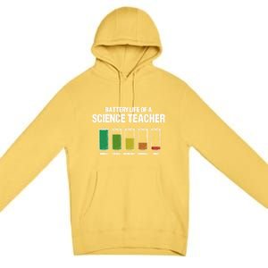 Battery Life Of A Science Teacher Pun Chemistry Teacher Joke Gift Premium Pullover Hoodie