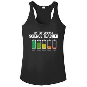 Battery Life Of A Science Teacher Pun Chemistry Teacher Joke Gift Ladies PosiCharge Competitor Racerback Tank