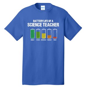 Battery Life Of A Science Teacher Pun Chemistry Teacher Joke Gift Tall T-Shirt