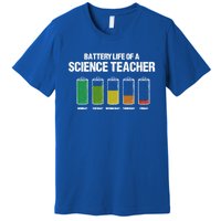 Battery Life Of A Science Teacher Pun Chemistry Teacher Joke Gift Premium T-Shirt