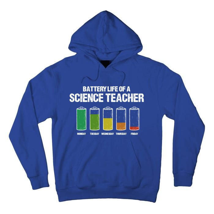 Battery Life Of A Science Teacher Pun Chemistry Teacher Joke Gift Tall Hoodie