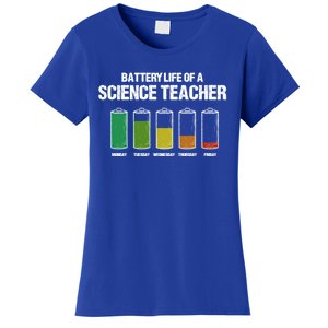 Battery Life Of A Science Teacher Pun Chemistry Teacher Joke Gift Women's T-Shirt