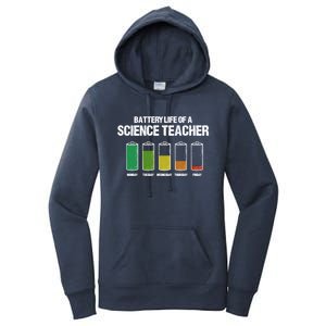 Battery Life Of A Science Teacher Pun Chemistry Teacher Joke Gift Women's Pullover Hoodie