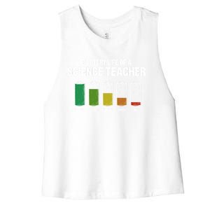 Battery Life Of A Science Teacher Pun Chemistry Teacher Joke Gift Women's Racerback Cropped Tank