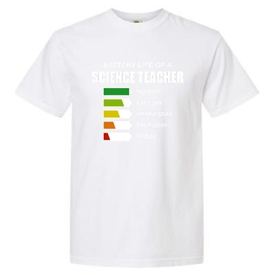 Battery Life Of A Science Teacher Sarcastic Gift Garment-Dyed Heavyweight T-Shirt