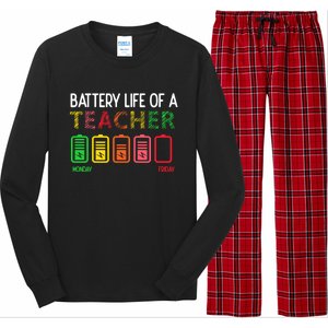 Battery Life Of A Teacher Appreciati To School Funny Gift Long Sleeve Pajama Set