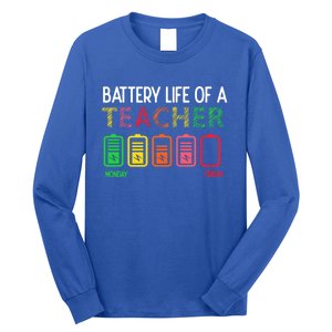 Battery Life Of A Teacher Appreciati To School Funny Gift Long Sleeve Shirt