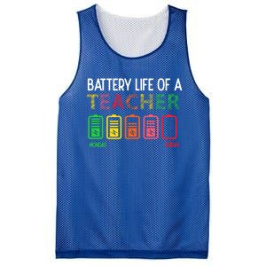 Battery Life Of A Teacher Appreciati To School Funny Gift Mesh Reversible Basketball Jersey Tank