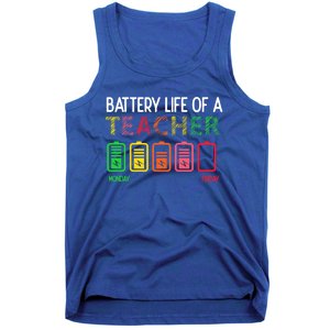 Battery Life Of A Teacher Appreciati To School Funny Gift Tank Top