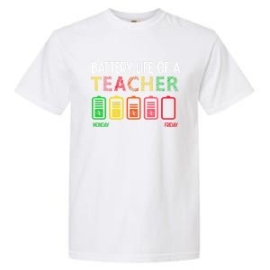 Battery Life Of A Teacher Appreciati To School Funny Gift Garment-Dyed Heavyweight T-Shirt