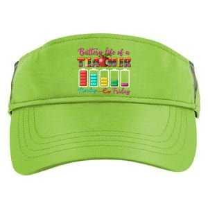 Battery Life Of A Teacher Back To School For Teacher Tee Gift Adult Drive Performance Visor