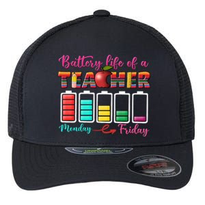 Battery Life Of A Teacher Back To School For Teacher Tee Gift Flexfit Unipanel Trucker Cap