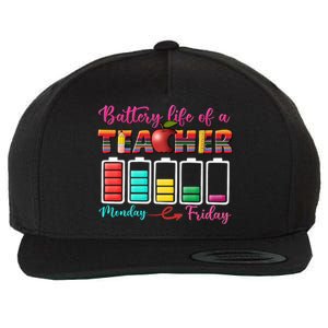 Battery Life Of A Teacher Back To School For Teacher Tee Gift Wool Snapback Cap