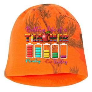 Battery Life Of A Teacher Back To School For Teacher Tee Gift Kati - Camo Knit Beanie