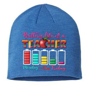 Battery Life Of A Teacher Back To School For Teacher Tee Gift Sustainable Beanie