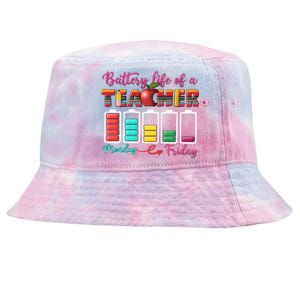 Battery Life Of A Teacher Back To School For Teacher Tee Gift Tie-Dyed Bucket Hat