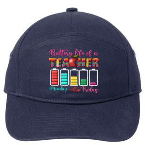 Battery Life Of A Teacher Back To School For Teacher Tee Gift 7-Panel Snapback Hat