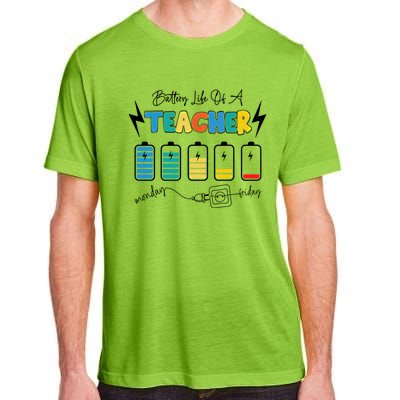 Battery Life Of A Teacher Back To School Teacher Life Gift Adult ChromaSoft Performance T-Shirt