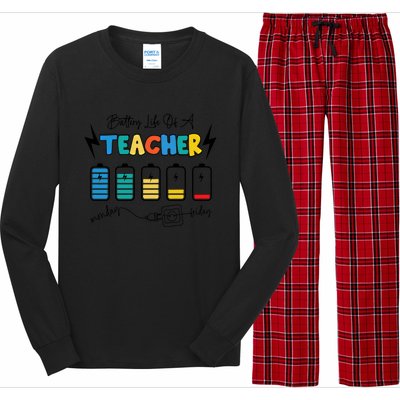 Battery Life Of A Teacher Back To School Teacher Life Gift Long Sleeve Pajama Set