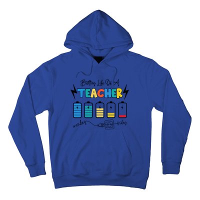 Battery Life Of A Teacher Back To School Teacher Life Gift Hoodie