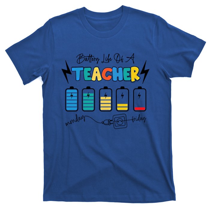 Battery Life Of A Teacher Back To School Teacher Life Gift T-Shirt