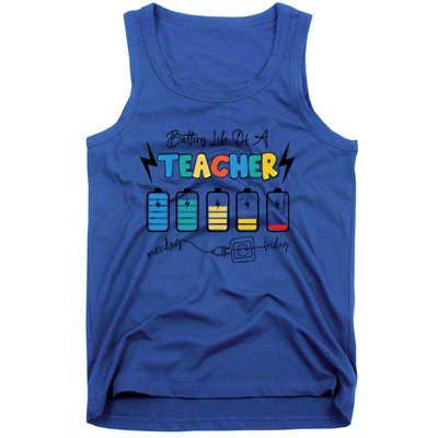 Battery Life Of A Teacher Back To School Teacher Life Gift Tank Top