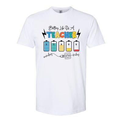 Battery Life Of A Teacher Back To School Teacher Life Gift Softstyle CVC T-Shirt