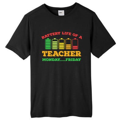 Battery Life Of A Teacher Battery Teacher Battery Life Cool Gift Tall Fusion ChromaSoft Performance T-Shirt