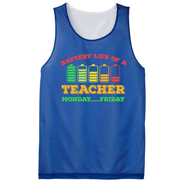 Battery Life Of A Teacher Battery Teacher Battery Life Cool Gift Mesh Reversible Basketball Jersey Tank