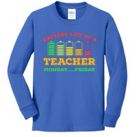 Battery Life Of A Teacher Battery Teacher Battery Life Cool Gift Kids Long Sleeve Shirt