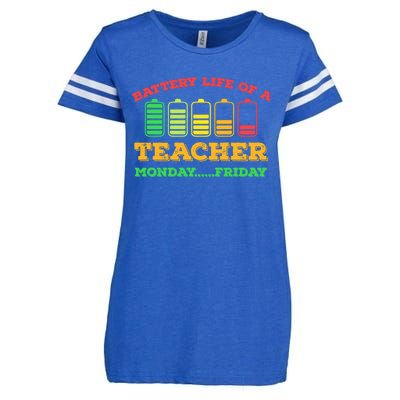 Battery Life Of A Teacher Battery Teacher Battery Life Cool Gift Enza Ladies Jersey Football T-Shirt