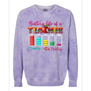 Battery Life Of A Teacher Best Teacher Serape Teacher Great Gift Colorblast Crewneck Sweatshirt