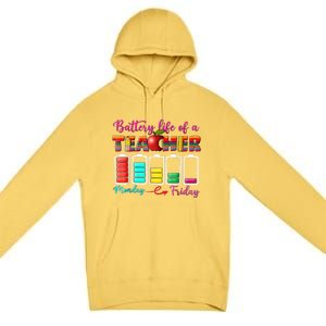 Battery Life Of A Teacher Best Teacher Serape Teacher Great Gift Premium Pullover Hoodie