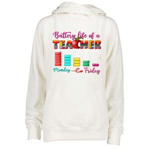 Battery Life Of A Teacher Best Teacher Serape Teacher Great Gift Womens Funnel Neck Pullover Hood