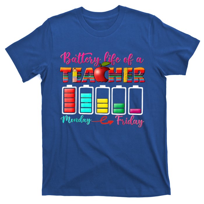 Battery Life Of A Teacher Best Teacher Serape Teacher Great Gift T-Shirt