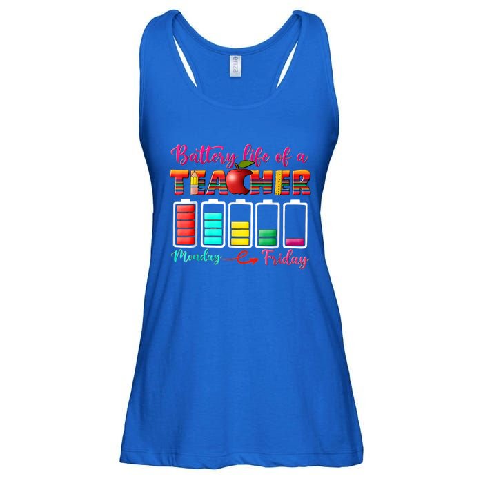 Battery Life Of A Teacher Best Teacher Serape Teacher Great Gift Ladies Essential Flowy Tank