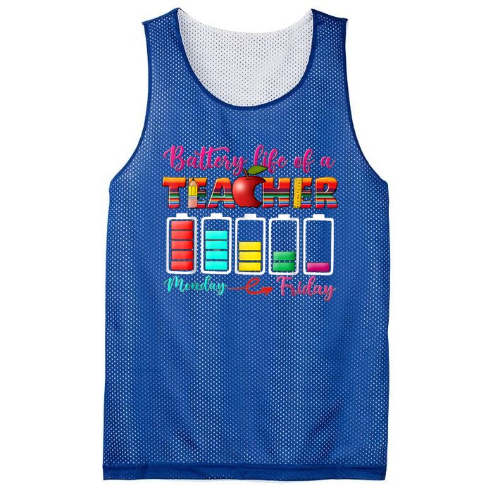 Battery Life Of A Teacher Best Teacher Serape Teacher Great Gift Mesh Reversible Basketball Jersey Tank