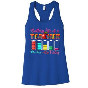 Battery Life Of A Teacher Best Teacher Serape Teacher Great Gift Women's Racerback Tank