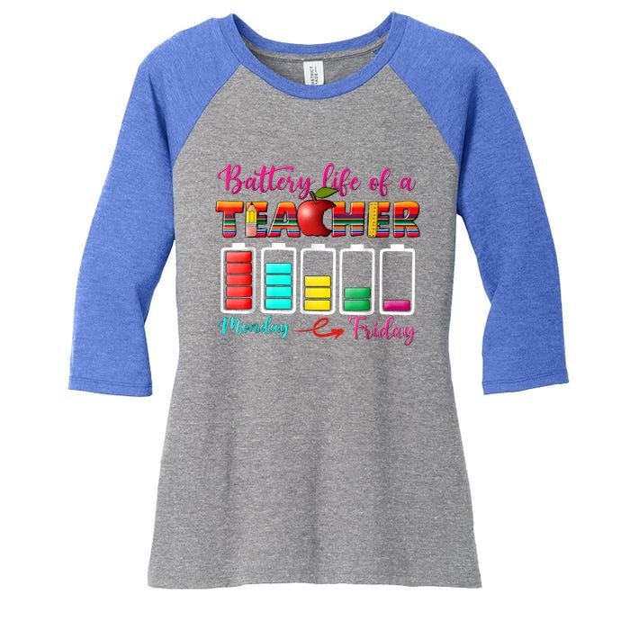 Battery Life Of A Teacher Best Teacher Serape Teacher Great Gift Women's Tri-Blend 3/4-Sleeve Raglan Shirt