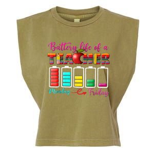 Battery Life Of A Teacher Best Teacher Serape Teacher Great Gift Garment-Dyed Women's Muscle Tee