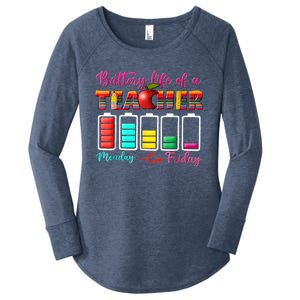 Battery Life Of A Teacher Best Teacher Serape Teacher Great Gift Women's Perfect Tri Tunic Long Sleeve Shirt