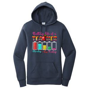 Battery Life Of A Teacher Best Teacher Serape Teacher Great Gift Women's Pullover Hoodie