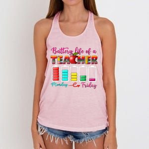 Battery Life Of A Teacher Best Teacher Serape Teacher Great Gift Women's Knotted Racerback Tank