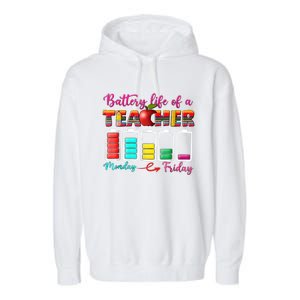 Battery Life Of A Teacher Best Teacher Serape Teacher Great Gift Garment-Dyed Fleece Hoodie