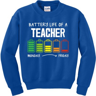 Battery Life Of A Teacher Coworker Teaching Colleague Teach Gift Kids Sweatshirt