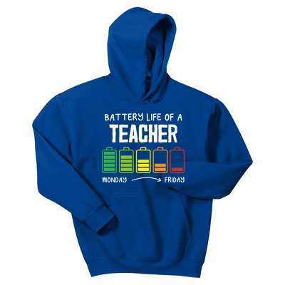 Battery Life Of A Teacher Coworker Teaching Colleague Teach Gift Kids Hoodie