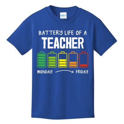 Battery Life Of A Teacher Coworker Teaching Colleague Teach Gift Kids T-Shirt